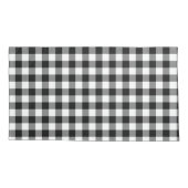Buffalo Gingham Black and White Karo Kariert Wrapp Kissenbezug (Rückseite-Links)