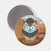 Buffalo Gopher in der Wüste Magnet (Vorderseite/Rückseite)