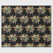 Buffalo Grass Wildlife Frame Wrapping Paper Geschenkpapier (Flach)