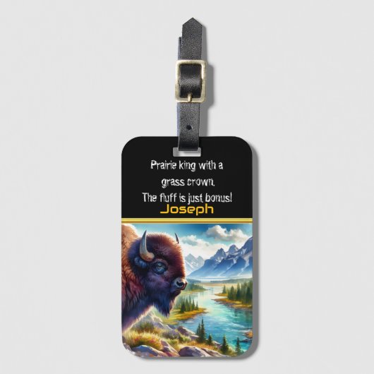 Buffalo Grazing Gepäckanhänger (Vorderseite Vertikal)