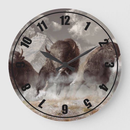 Buffalo Große Wanduhr (Vorderseite)