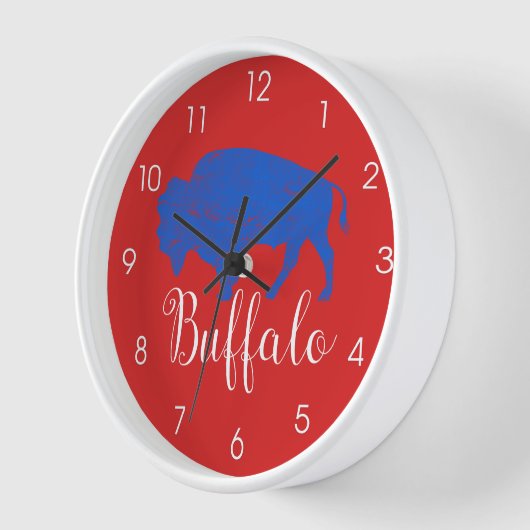 Buffalo Grunge Distressed Blue Red New York 716 Cl Uhr (Winkel)