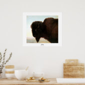 Buffalo Head Art Albert Bierstadt Bison Malerei Poster (Küche)