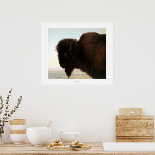 Buffalo Head Art Albert Bierstadt Bison Malerei Poster (Küche)