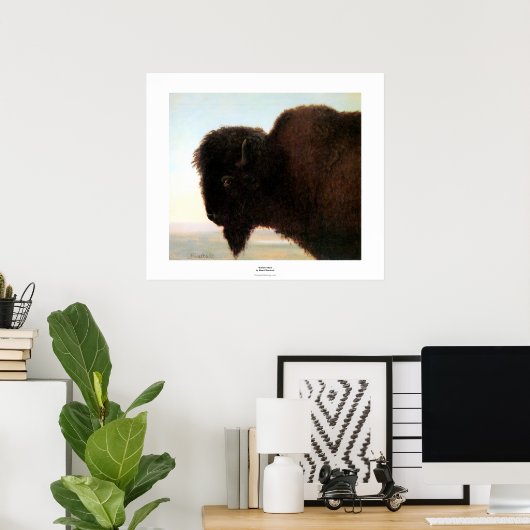 Buffalo Head Art Albert Bierstadt Bison Malerei Poster (Heimbüro)