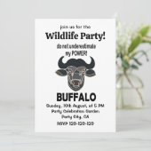 Buffalo Head Bison Animal Buffalo Einladung (Stehend Vorderseite)