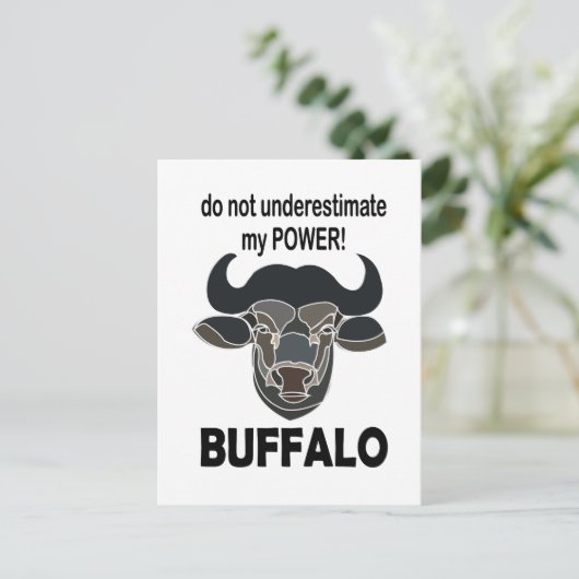 Buffalo Head Bison Animal Buffalo Postkarte (Stehend Vorderseite)