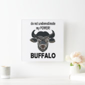 Buffalo Head Bison Animal Buffalo Quadratische Wanduhr (Zuhause)