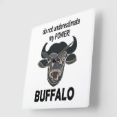 Buffalo Head Bison Animal Buffalo Quadratische Wanduhr (Winkel)
