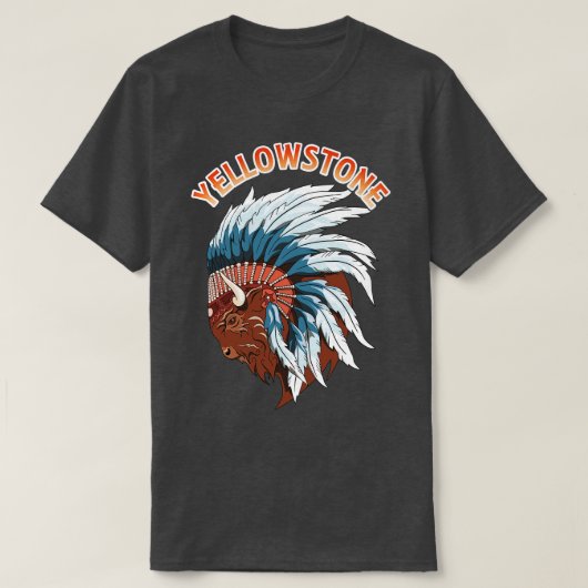 Buffalo Head Yellowstone Wildlife T-Shirt (Design vorne)