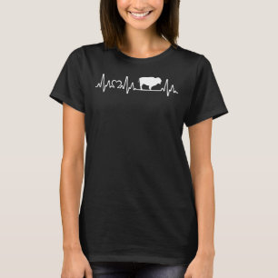 Buffalo Heartbeat Bison Silhouette Tierart T-Shirt