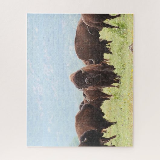 Buffalo Herd Foto Puzzle (Vertikal)