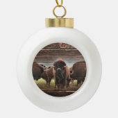 Buffalo Herd Keramik Kugel-Ornament (Vorderseite)