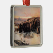 Buffalo Herd (von Charles M. Russell) Ornament Aus Metall (Rechts)