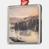Buffalo Herd (von Charles M. Russell) Ornament Aus Metall (Links)