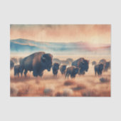 Buffalo Herd Watercolor Bison Decoupage Seidenpapier (Vorderseite)