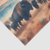 Buffalo Herd Watercolor Bison Decoupage Seidenpapier (Ausschnitt)