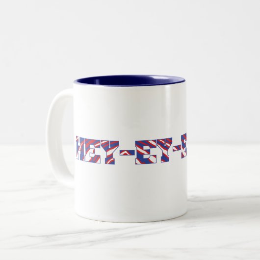 Buffalo 'Hey-ey-ey-ey-ey'! Mug Zweifarbige Tasse (Vorderseite Links)