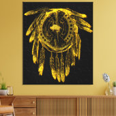 Buffalo Hide Shield 1 Wrapped Canvas Leinwanddruck (Insitu (Wohnzimmer))
