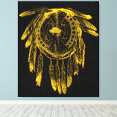 Buffalo Hide Shield 1 Wrapped Canvas Leinwanddruck (Insitu (Holzboden))