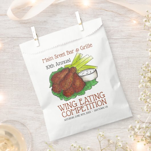Buffalo Hot Chicken Wings Wing Eating Wettbewerb Geschenktütchen (Ausgeschnitten)