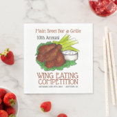 Buffalo Hot Chicken Wings Wing Eating Wettbewerb Serviette (Beispiel)