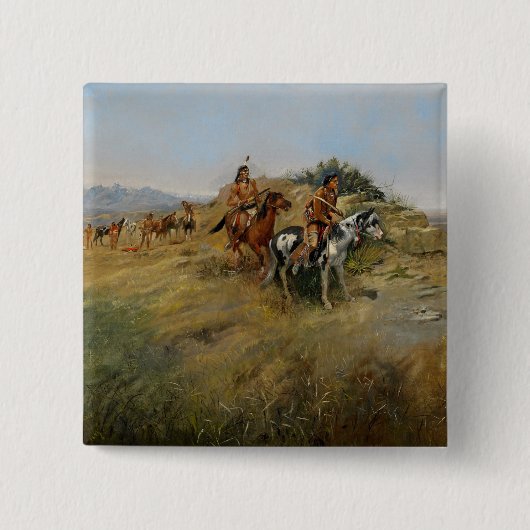 Buffalo Hunt, 1891 (Öl auf Leinwand) Button (Vorderseite)