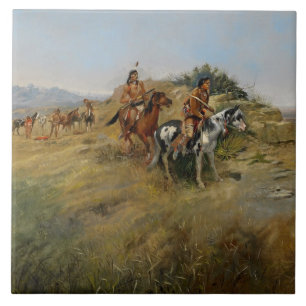 Buffalo Hunt, 1891 (Öl auf Leinwand) Fliese