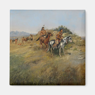 Buffalo Hunt, 1891 (Öl auf Leinwand) Magnet
