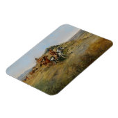 Buffalo Hunt, 1891 (Öl auf Leinwand) Magnet (Linke Seite)