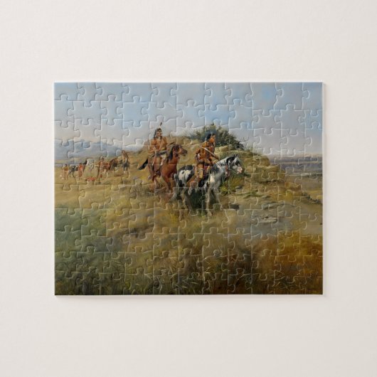 Buffalo Hunt, 1891 (Öl auf Leinwand) Puzzle (Horizontal)