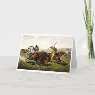 Buffalo Hunt in den USA Feiertagskarte