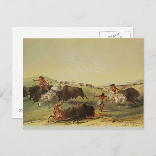 Buffalo Hunt Postkarte (Vorne/Hinten)