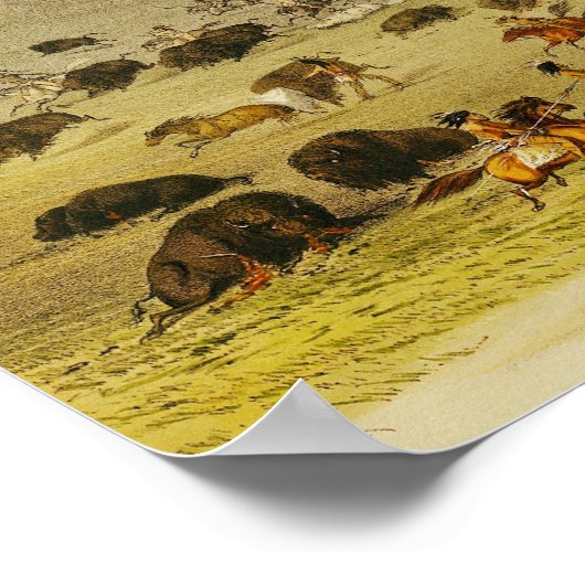 Buffalo Hunt, Surround, c.1832 Poster (Ecke)