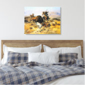 Buffalo Hunt von Charles M. Russell Leinwanddruck (Insitu (Schlafzimmer))