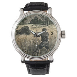 Buffalo Hunt Wild West Frontiersman Natur Armbanduhr