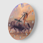 Buffalo Hunter Native American Clock Große Wanduhr (Winkel)