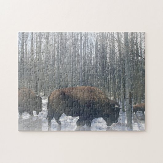 Buffalo im Schnee Puzzle (Horizontal)