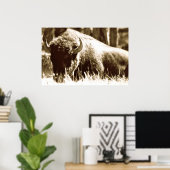 Buffalo in Yellowstone Poster (Heimbüro)