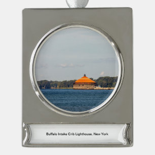 Buffalo Intake Crib Lighthouse Banner-Ornament Silber