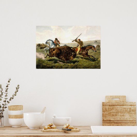 Buffalo Jagd in den USA Poster (Küche)