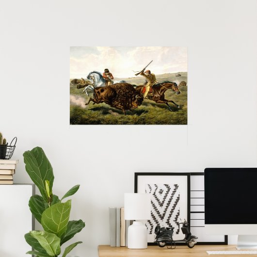 Buffalo Jagd in den USA Poster (Heimbüro)