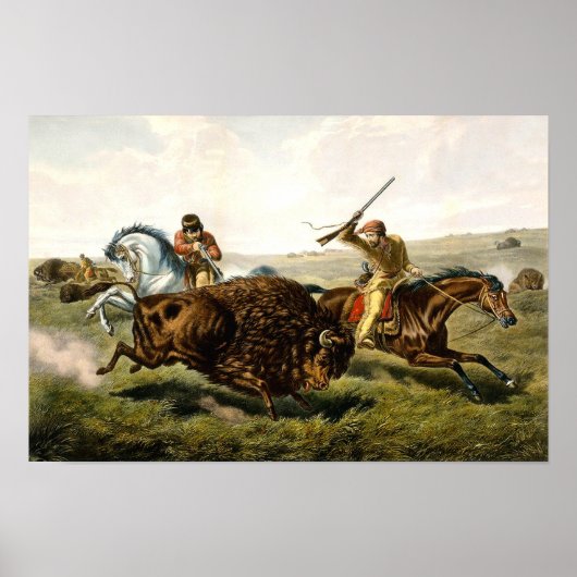 Buffalo Jagd in den USA Poster (Vorne)
