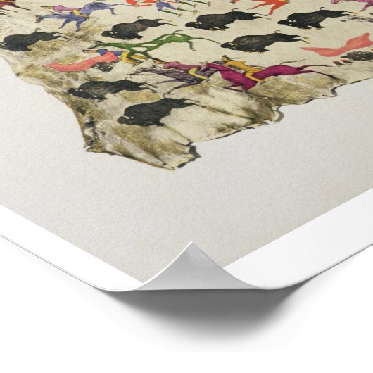 Buffalo-Jagd (Pigment auf der Elchhaut) Poster (Ecke)