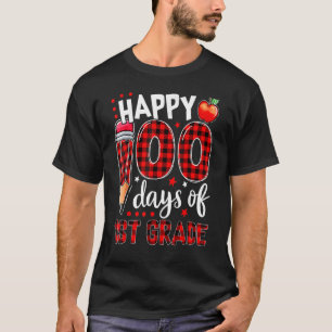 Buffalo Kariert 100 Tage erster Klasse 100 Tage T-Shirt