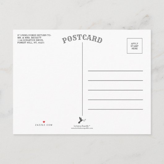 Buffalo Kariert 2 Foto Collage Pet Urlaub Ankündigungspostkarte (Rückseite)