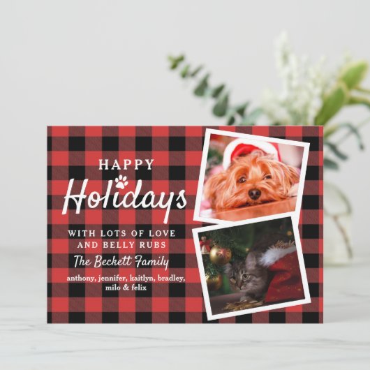 Buffalo Kariert 2 Foto Collage Weihnachten (Stehend Vorderseite)