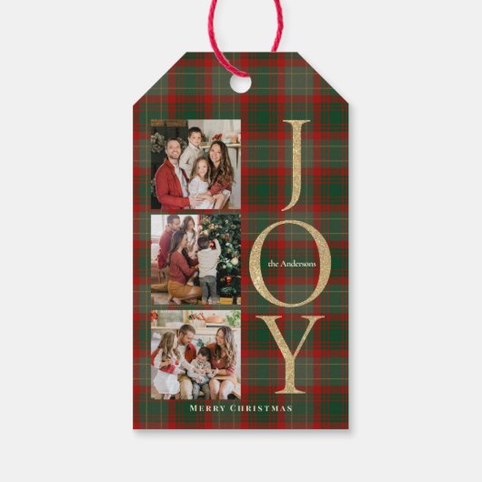 Buffalo Kariert 3 Fotos Weihnachten Geschenkanhänger (Rückseite)