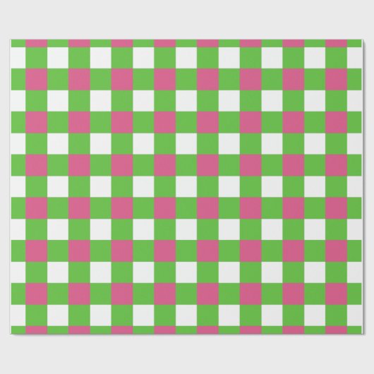 Buffalo Kariert| AKA Pink & Green Studentinnenverb Geschenkpapier (Flach)