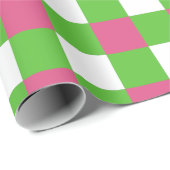 Buffalo Kariert| AKA Pink & Green Studentinnenverb Geschenkpapier (Rolleneckpunkt)